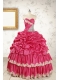 Cheap Appliques Sweet 15 Dresses in Coral Red