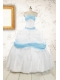 Elegant Ball Gown Quinceanera Dress in White and Baby Blue