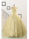 Latest Appliques Quinceanera Dress in Light Yellow For 2015