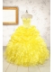 Popular Sweetheart Yellow Quinceanera Dresses with Beading