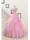 Pretty Baby Pink Quinceanera Dresses with Beading and Appliques for 2015