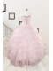2015 Cute Baby Pink Quinceanera Dresses with Beading and Ruffles