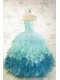 2015 Prefect Blue Quinceanera Dresses with Beading and Ruffles