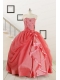 Cheap Strapless Ball Gown Quinceanera Dresses in Watermelon for 2015