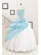 Pretty Beading Blue and White Quinceanera Dresses for 2015
