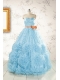 Unique Beading Aqua Blue Quinceanera Dresses for 2015