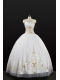 White Strapless 2015 Quinceanera Dress with Beading and Appliques