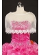Cheap White Scoop Organza Shawls with Lace