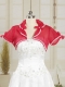 Red Organza Wedding Party Shawls with Beading