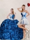 2015 Brand New Sweetheart Blue Quinceanera Dress with Pick Up