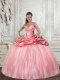 2015 Detachable and Super Hot Baby Pink Sweet 15 Dress with Beading