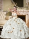 2015 Detachable White Quinceanera Dress with Appliques and Beading