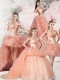 2015 Edgy Beading and Ruffles Pink Quinceanera Dress