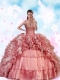 2015 Exquisite Beading and Ruffles Dress For Quinceanera Party in Pink