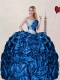 2015 Sweetheart Blue Quinceanera Dress with Pick Up