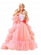 Beading Watermelon Red Organza Princess Barbie Doll Dress