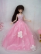 Fashionable Embroidery Pink Princess Barbie Doll Dress  Fashionable Embroidery Pink Princess Barbie Doll Dress