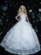 Romantic Baby Blue Strapless Lace Fashion Wedding Dress for Noble Barbie