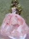 Beautiful Pink Handmade Dress With Lace Dress for Noble Barbie