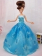 Elegant Printing Ball Gown Party Clothes Barbie Doll Dress