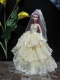 Embroidery Decorate Ball Gown Light Yellow Barbie Doll Dress Embroidery Decorate Ball Gown Light Yellow Barbie Doll Dress