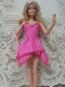 Fashion Pink Handmade Dress With Beading Made To Fit the Barbie Doll