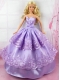 Beautiful Lilac Gown With Embroidery Made to Fit the Barbie Doll