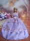 Handmade Dresses Lilac Lace Fashion Party Clothes Gown Skirt For Barbie Doll