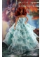 Lace Over Skirt and Light Blue Gown For Barbie Doll