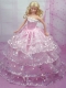 Luxurious Pink Gown With Sequins and Embroidery Made to Fit the Barbie Doll