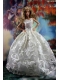 Romantic White Gown With Embroidery Dress For Barbie Doll