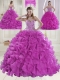 Ball Gown Sweetheart Brush Train Beading Quinceanera Dresses in Fuchsia