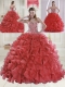 Beautiful Sweetheart Coral Red Quinceanera Dresses with Brush Train