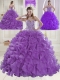 Eggplant Purple Brush Train Quinceanera Dresses with Sweetheart
