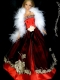 Gorgeous Red and Burgundy Princess Dress With Embroidery Gown For Barbie Doll