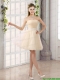 2015 Appliques Strapless A Line Mini Length Prom Dress