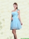 A Line Ruching Chiffon Prom Dresses with One Shoulder
