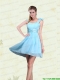 A Line Straps Prom Dresses with Ruching and Bowknot