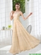 Bateau Empire Prom Dress with Lace and Belt