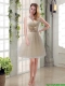 Beautiful Champagne Bowknot Princess Christmas Party Dresses with V Neck