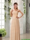 Champagne Ruching Chiffon Prom Dresses with Sweetheart
