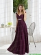 Empire 2015 Dark Purple Ruching Prom Dress with Cap Sleeves