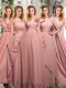 Empire Ruching 2015 Sturning Christmas Party Dresses in Peach