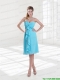 Empire Sweetheart Ruching Knee Length 2015 Baby Blue Prom Dresses