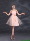 Halter Hand Made Flowers Prom Dresses with Mini Length