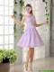 High Neck Lilac A Line Lace Sexy Prom Dress Chiffon for 2015