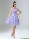 Perfect Straps Lavender Ruched Mini Length Junior Dress with Waistband