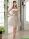 Popular Champagne Strapless Princess Bowknot Sexy Prom Dresses for 2015