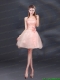 Strapless A Line Hand Made Flowers Christmas Party Dress for 2015