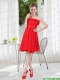 Wonderful Ruching Strapless Bowknot Prom Dress in Red